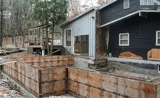 Prepared site with foundation forms for home remodeling and addition project in Pueblo, CO